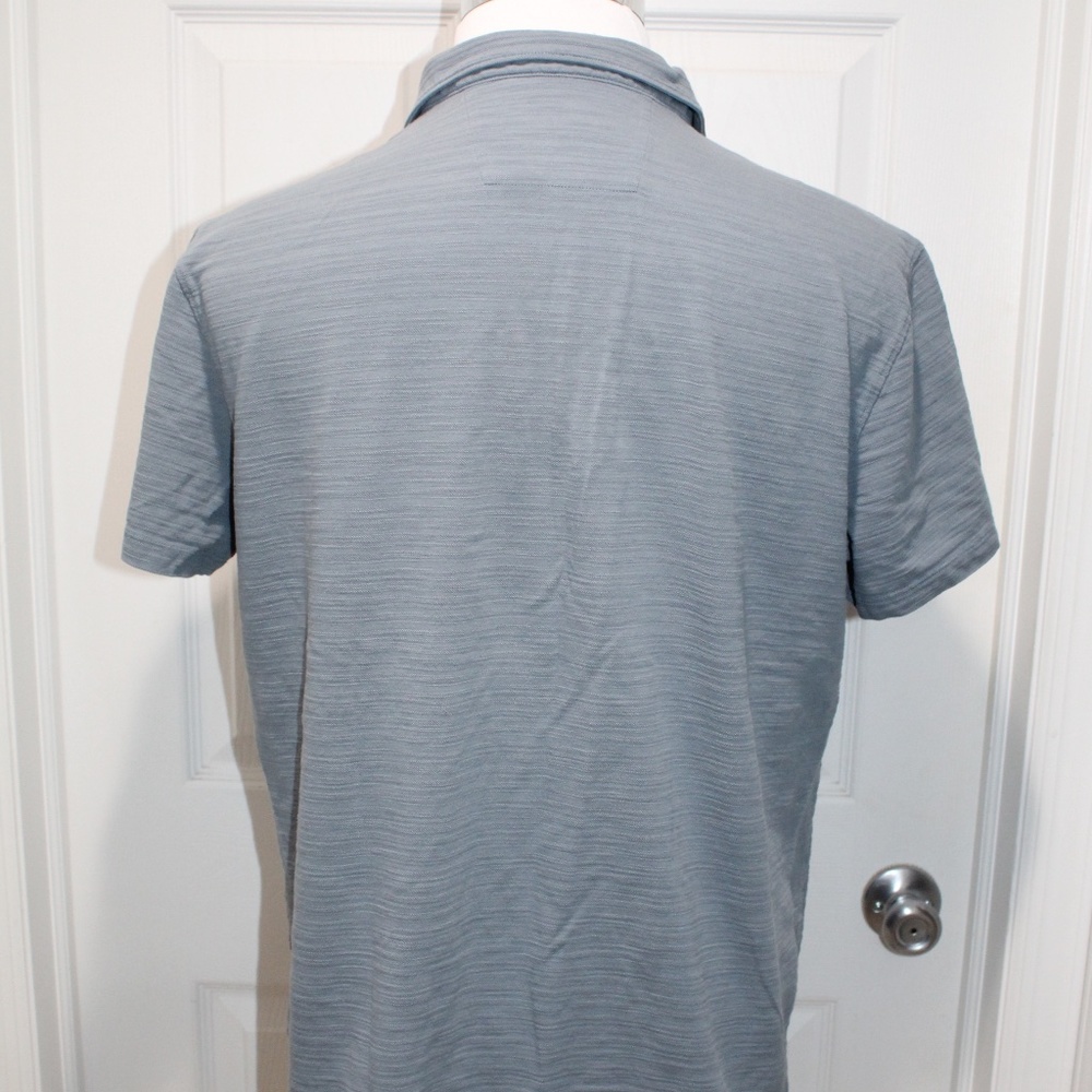 John Varvatos Star Men’s Polo Slate Blue 100% Cotton Slub VGC Peru Size XL - Picture 2 of 5